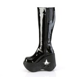 Vegan schwarz 13 cm DYNAMITE-218 emo punk plateau wedges stiefel