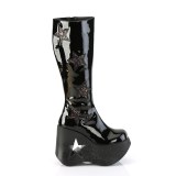 Vegan schwarz 13 cm DYNAMITE-218 emo punk plateau wedges stiefel