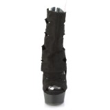 Vegan suede 15 cm DELIGHT-1014 open toe ankle booties