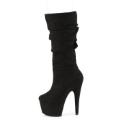 Vegan suede 18 cm ADORE-1061 Exotic pole dance boots in black