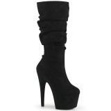 Vegan suede 18 cm ADORE-1061 exotic pole dance stiefel in schwarz