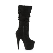 Vegan suede 18 cm ADORE-1061 exotic pole dance stiefel in schwarz