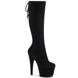 Vegan suede 18 cm ADORE-2008 exotic pole dance stiefel in schwarz