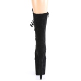 Vegan suede 20 cm FLAMINGO-1050FS Exotic pole dance boots in black