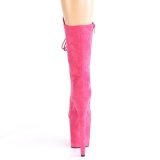 Vegan suede 20 cm FLAMINGO-1050FS Exotic pole dance boots in pink