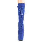 Vegan suede 20 cm FLAMINGO-1050FS exotic pole dance stiefel in blau