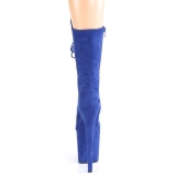 Vegan suede 20 cm FLAMINGO-1050FS exotic pole dance stiefel in blau