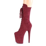 Vegan suede 20 cm FLAMINGO-1050FS exotic pole dance stiefel in bordo