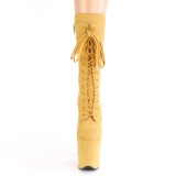 Vegan suede 20 cm FLAMINGO-1050FS exotic pole dance stiefel in gelb