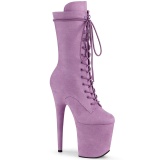 Vegan suede 20 cm FLAMINGO-1050FS exotic pole dance stiefel in lila