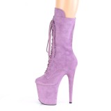 Vegan suede 20 cm FLAMINGO-1050FS exotic pole dance stiefel in lila