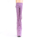 Vegan suede 20 cm FLAMINGO-1050FS exotic pole dance stiefel in lila