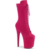 Vegan suede 20 cm FLAMINGO-1050FS exotic pole dance stiefel in pink