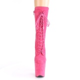 Vegan suede 20 cm FLAMINGO-1050FS exotic pole dance stiefel in pink