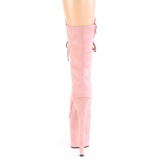 Vegan suede 20 cm FLAMINGO-1050FS exotic pole dance stiefel in rosa