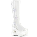 Vegan weiss 13 cm DYNAMITE-218 emo punk plateau wedges stiefel