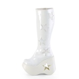 Vegan weiss 13 cm DYNAMITE-218 emo punk plateau wedges stiefel