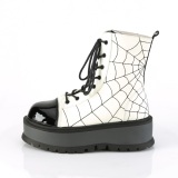 Vegan weiss 5 cm SLACKER-88 Demonia stiefeletten mit plateau