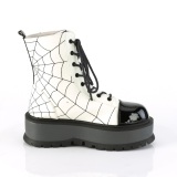 Vegan weiss 5 cm SLACKER-88 Demonia stiefeletten mit plateau