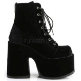 Velvet 13 cm CAMEL-203 chunky demonia ankle boots platform