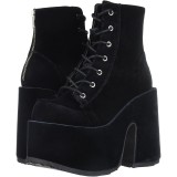Velvet 13 cm CAMEL-203 chunky demonia ankle boots platform