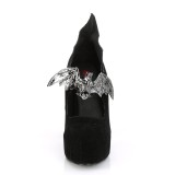 Velvet 13 cm DEMON-18 gothic pumps with hidden platform