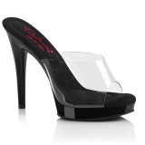 Vinyl 12,5 cm GLORY-501 Schwarze high heels mules