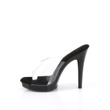 Vinyl 12,5 cm GLORY-501 Schwarze high heels mules