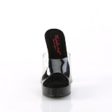 Vinyl 13,5 cm MAJESTY-501 Black mules high heels