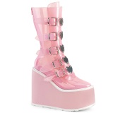 Vinyl 14 cm SWING-230C buckle boots - alternative boots platform rose