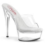 Vinyl 15 cm EXCITE-601 Transparente high heels mules