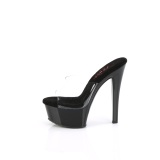 Vinyl 15 cm GLEAM-601 Schwarze high heels mules