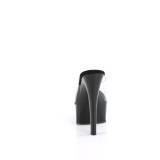 Vinyl 15 cm GLEAM-601 Schwarze high heels mules