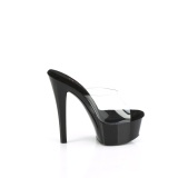 Vinyl 15 cm GLEAM-601 Schwarze high heels mules