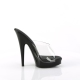 Vinyl 15 cm SULTRY-601 Schwarze high heels mules