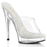 Vinyl 15 cm SULTRY-601 Transparent mules high heels