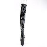 Vinyl 18 cm ADORE-3011 poledance peep toe overkneestiefel