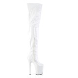 Vinyl crotch 20 cm FLAMINGO-4000 Weisse overknee high heels stiefel