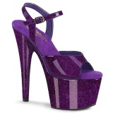 Violett 18 cm ADORE-709GP glitter plateau high heels sandaletten