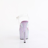 Violett 18 cm BEJEWELED-708RRS pole dance high heels schuhe strass plateau