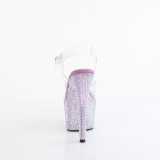 Violett 18 cm BEJEWELED-708RRS pole dance high heels schuhe strass plateau