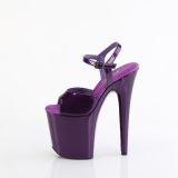 Violett 20 cm FLAMINGO-809GP glitter plateau high heels sandaletten