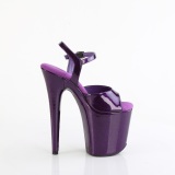 Violett 20 cm FLAMINGO-809GP glitter plateau high heels sandaletten