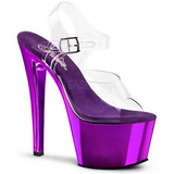 Violett Transparent 18 cm SKY-308 Plateau High Heels