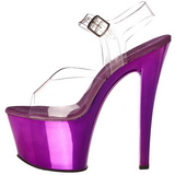 Violett Transparent 18 cm SKY-308 Plateau High Heels