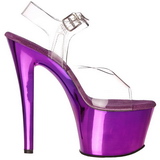 Violett Transparent 18 cm SKY-308 Plateau High Heels
