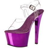 Violett Transparent 18 cm SKY-308 Plateau High Heels