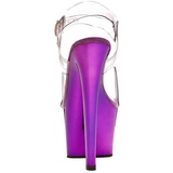 Violett Transparent 18 cm SKY-308 Plateau High Heels