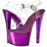 Violett Transparent 18 cm SKY-308 Plateau High Heels