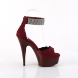 Weinrot 15 cm DELIGHT-625 pleaser high heels mit knöchelriemen